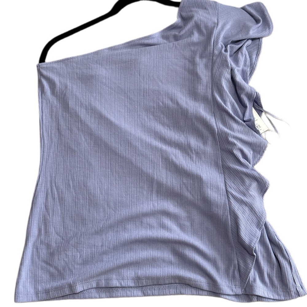 Nine West Lavender Ruffle Asymmetrical Sleeve